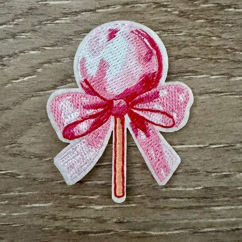 On A Whim Hats Pink Lolly Iron-On Patch