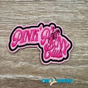 On A Whim Hats Pink Pony Leather Iron-On Patch
