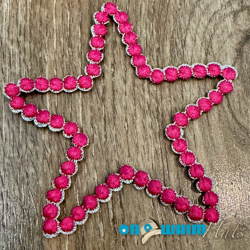 On A Whim Hats Pink Rope Star Iron-On Patch