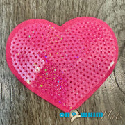 On A Whim Hats Pink Sequin Heart Iron-On Patch