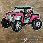 On A Whim Hats Pink Side by Side Sequin Iron-On Patch