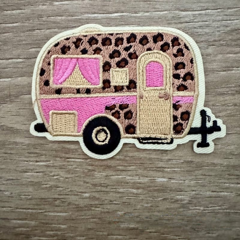 On A Whim Hats Pink Trailer Iron-On Patch