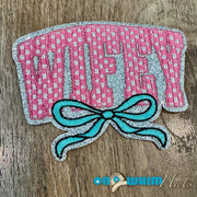 On A Whim Hats Pink Wifey Iron-On Patch