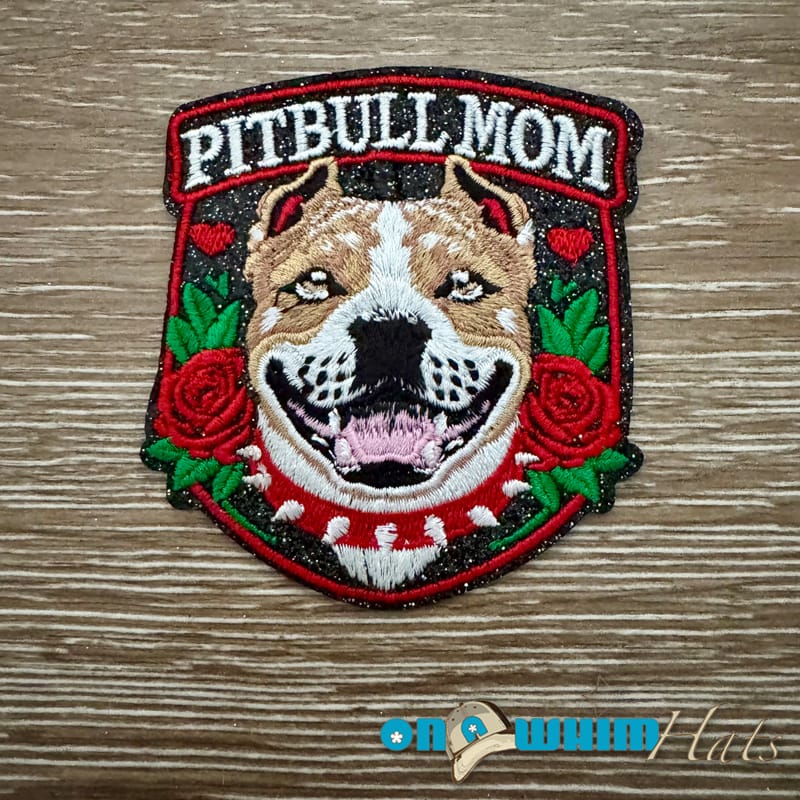 On A Whim Hats Pitbull Mom Iron-On Patch