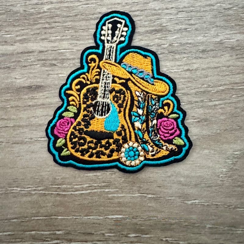 On A Whim Hats Play Me Some Country Iron-On Patch