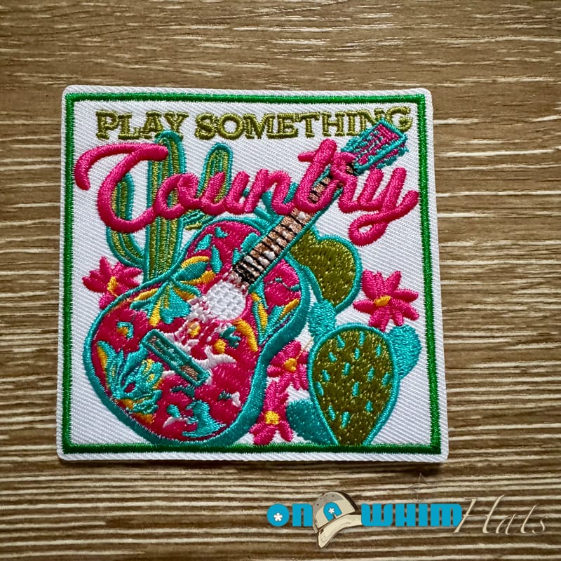On A Whim Hats Play Something Country Iron-On Patch