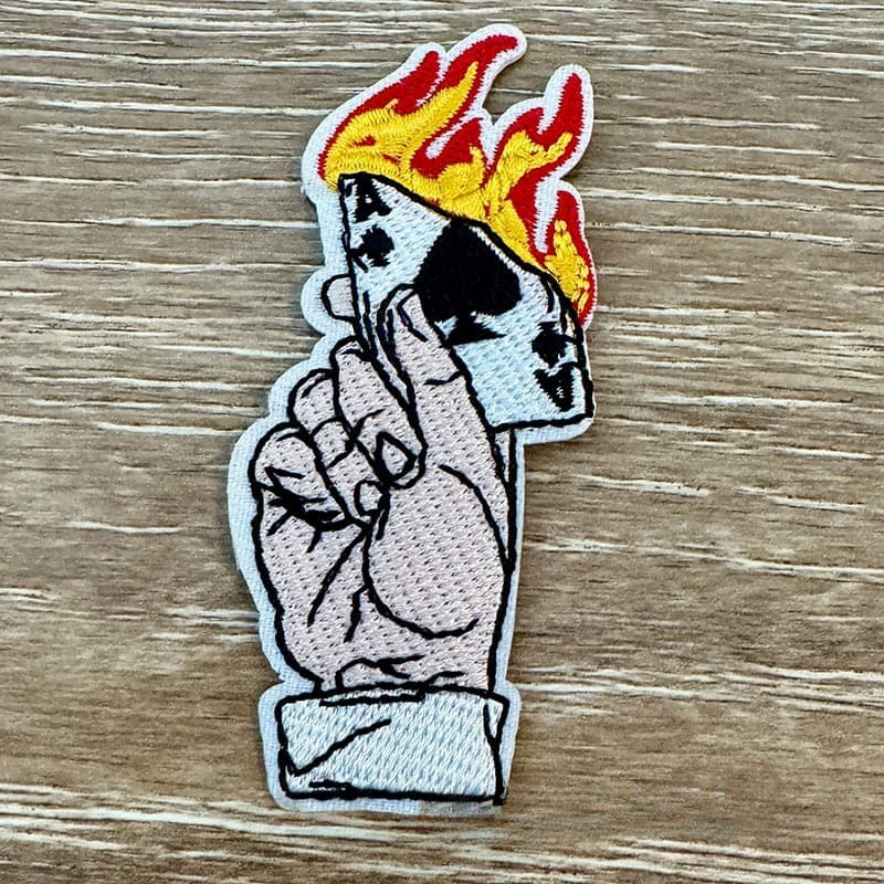 On A Whim Hats Poker Dealer Iron-On Patch
