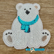 On A Whim Hats Polar Bear Sequin Iron-On Patch