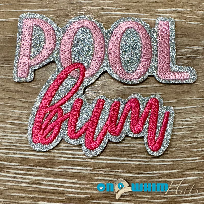 On A Whim Hats Pool Bum Iron-On Patch