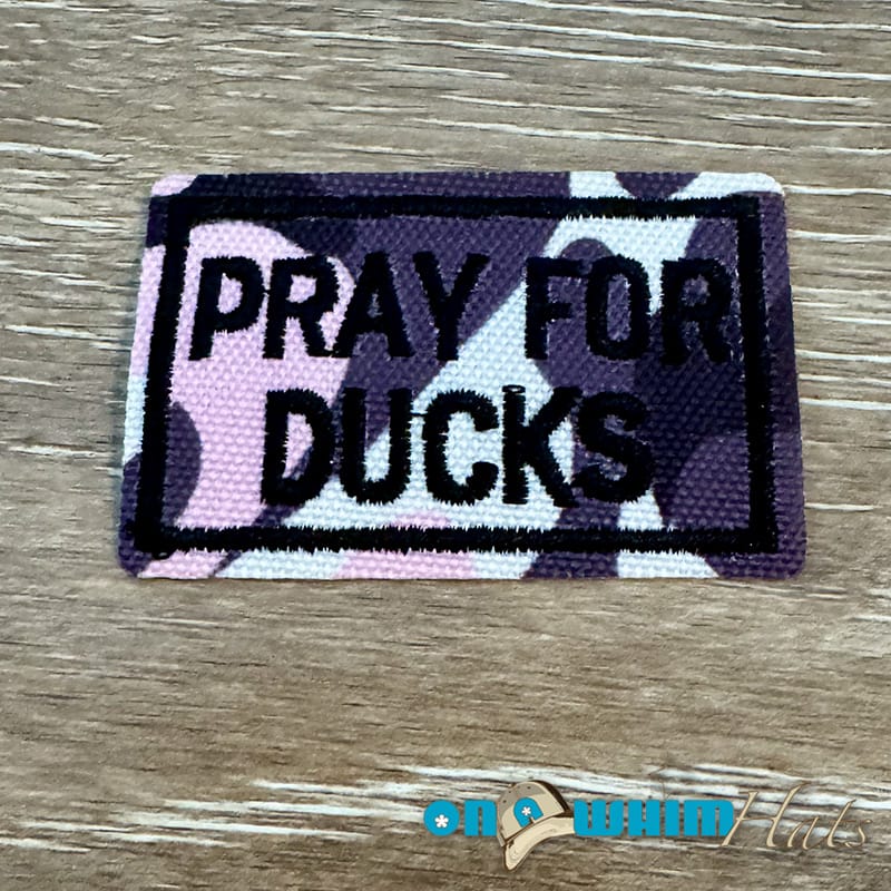 On A Whim Hats Pray for Ducks Iron-On Patch