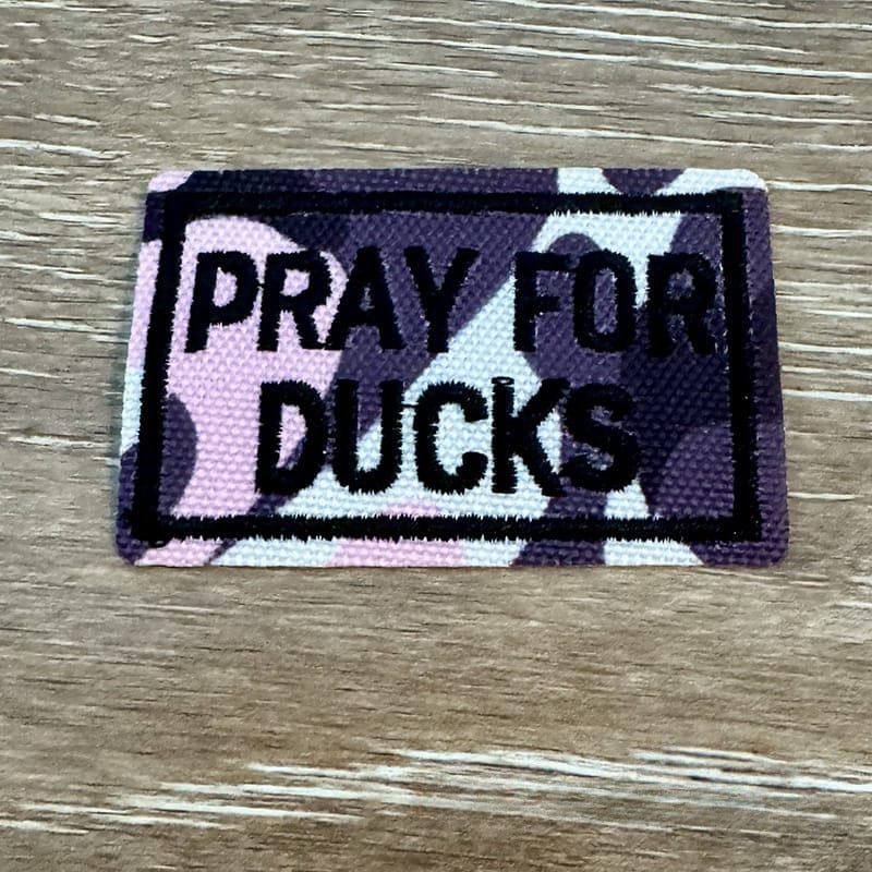 On A Whim Hats Pray for Ducks Iron-On Patch