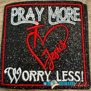 On A Whim Hats Pray More Iron-On Embroidered Patch