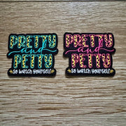 On A Whim Hats Pretty and Petty Iron-On Patch
