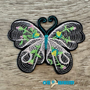 On A Whim Hats Pretty Butterfly Embroidered Iron-On Patch