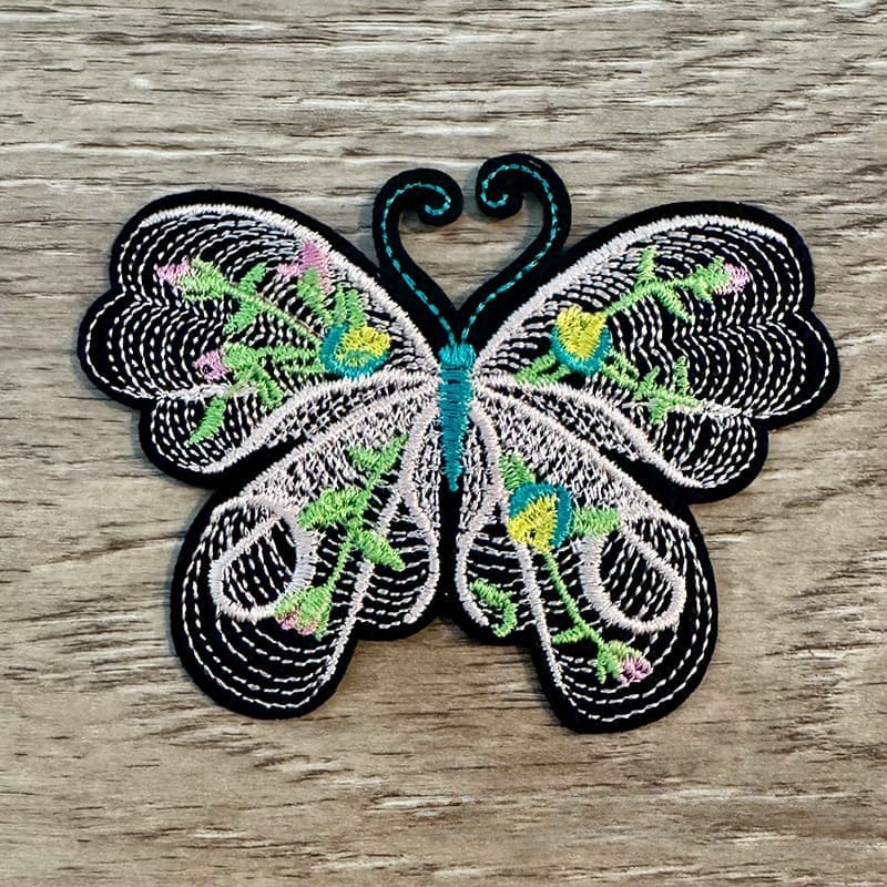 On A Whim Hats Pretty Butterfly Embroidered Iron-On Patch