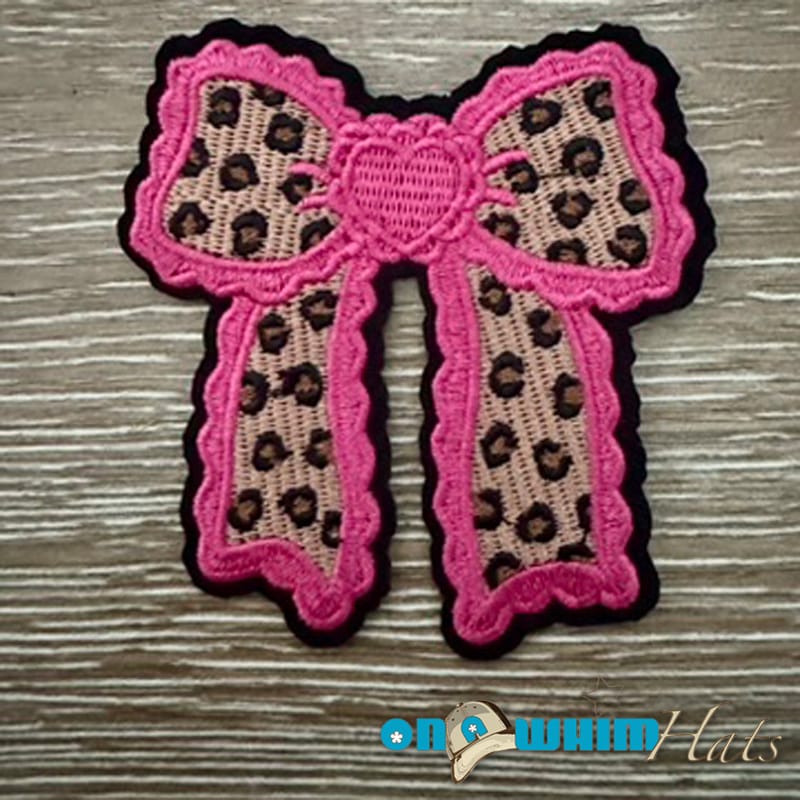 On A Whim Hats Pretty Pink Bow Iron-On Patch