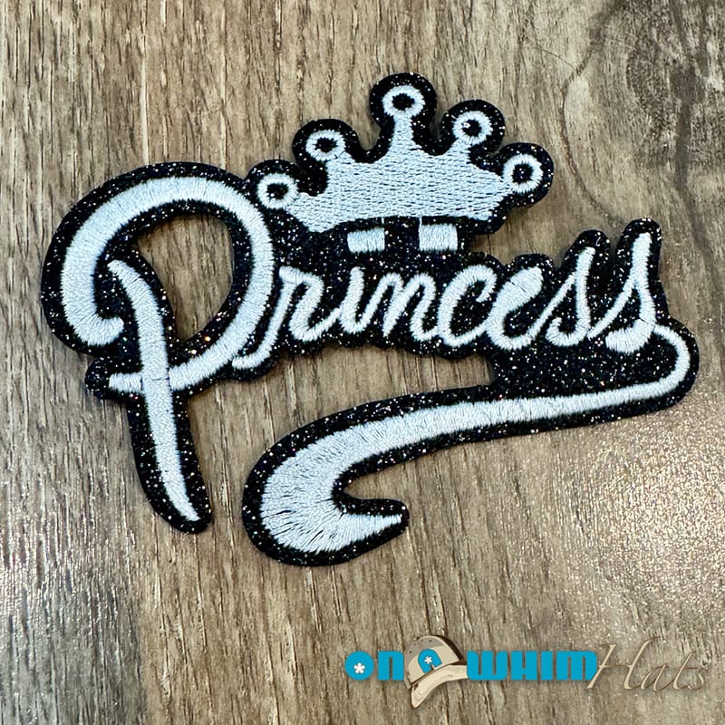 On A Whim Hats Princess Embroidered Iron-On Patch