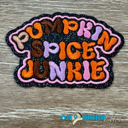 On A Whim Hats Pumpkin Spice Junkie Iron-On Patch