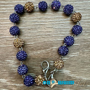 On A Whim Hats Purple and Gold Sparkly Hat Chain