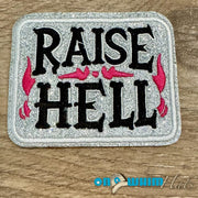 On A Whim Hats Raise Hell Glitter Iron-On Patch