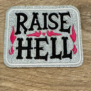On A Whim Hats Raise Hell Glitter Iron-On Patch