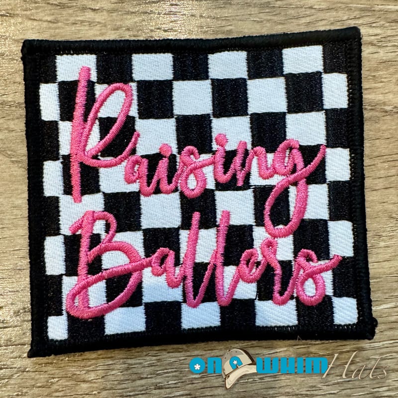 On A Whim Hats Raising Ballers Iron-On Embroidered Patch