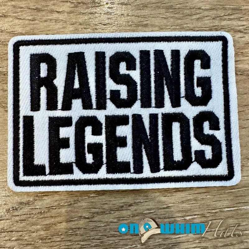 On A Whim Hats Raising Legends Iron-On Embroidered Patch