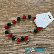 On A Whim Hats Red and Green Rhinestone Hat Chain