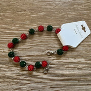 On A Whim Hats Red and Green Rhinestone Hat Chain