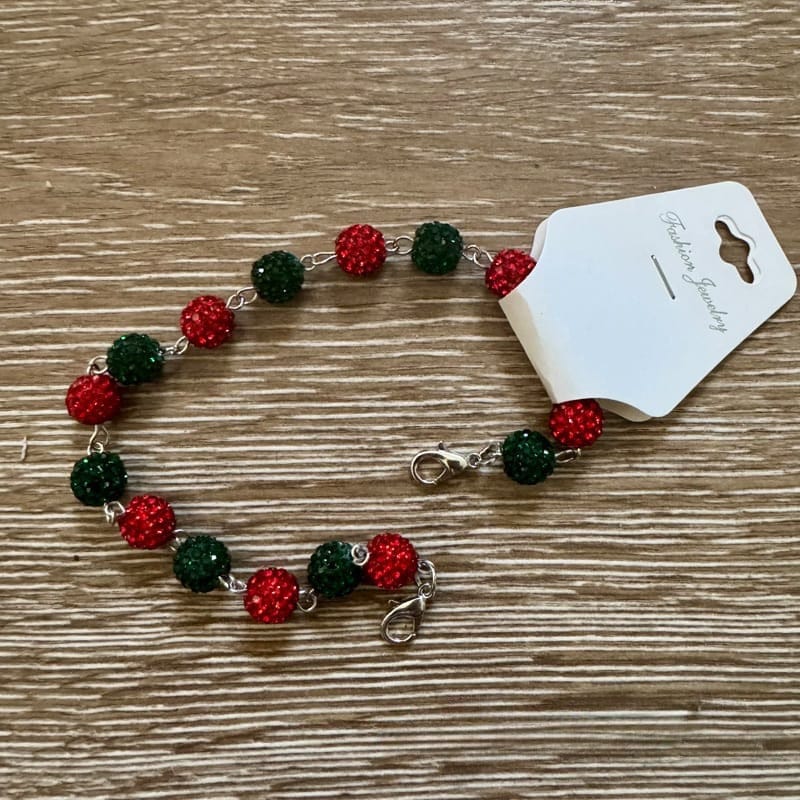 On A Whim Hats Red and Green Rhinestone Hat Chain