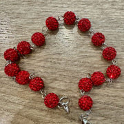 On A Whim Hats Red Sparkly Hat Chain