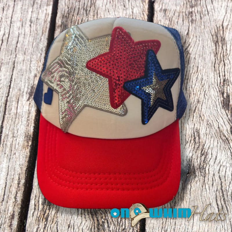 On A Whim Hats Red, White and Blue