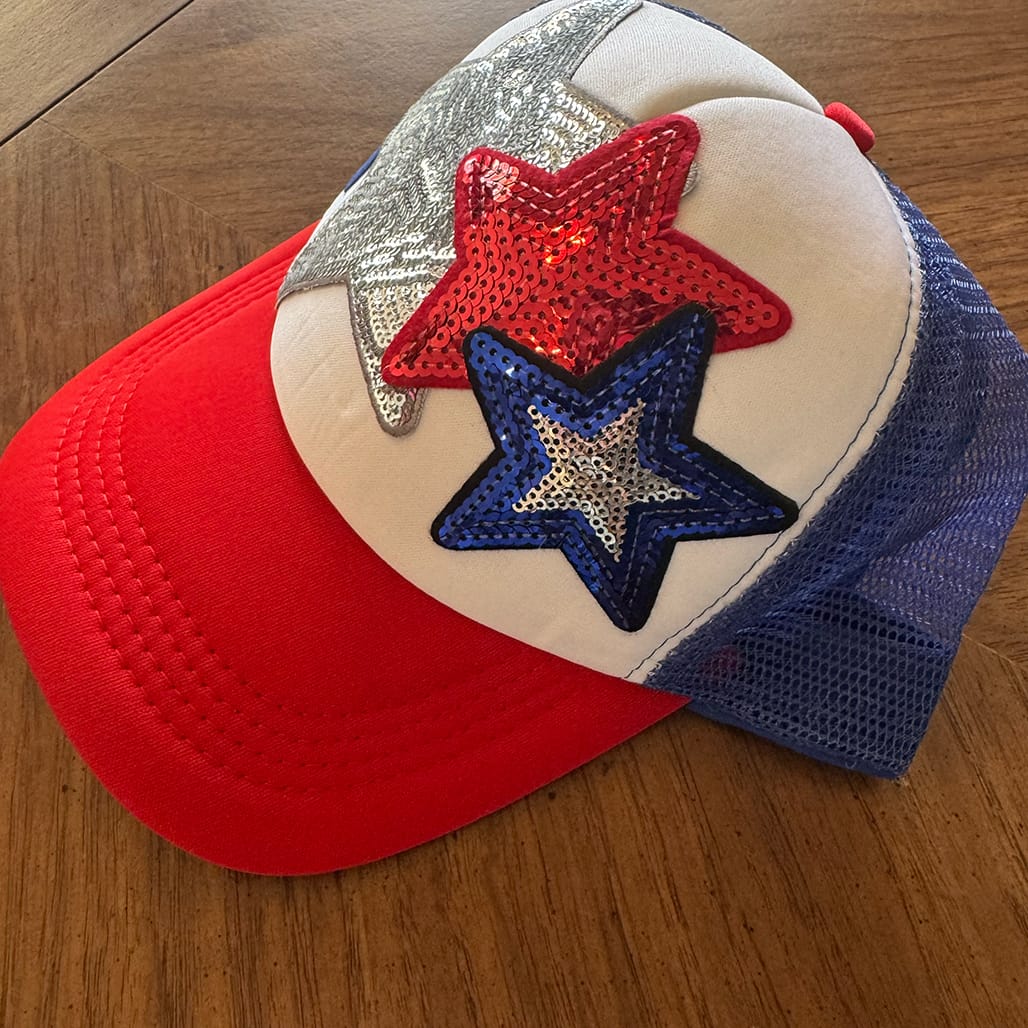 On A Whim Hats Red, White and Blue