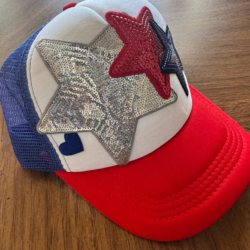 On A Whim Hats Red, White and Blue