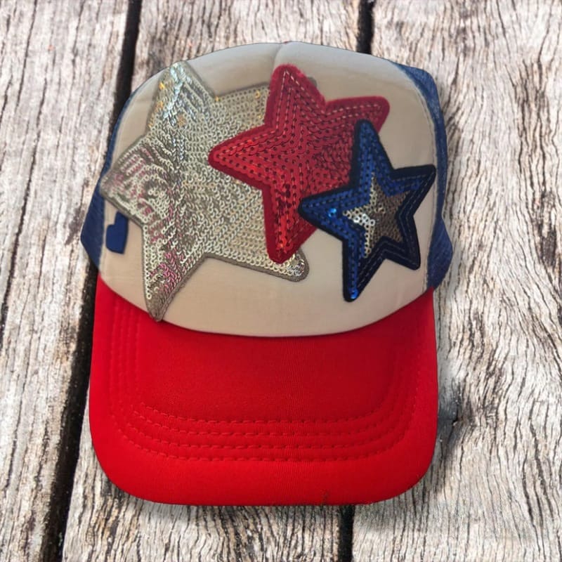 On A Whim Hats Red, White and Blue