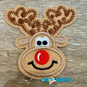 On A Whim Hats Reindeer Iron-On Patch