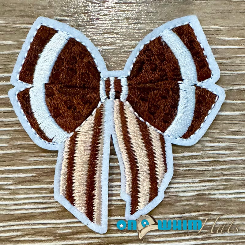 On A Whim Hats Ribboned Football Iron-On Patch