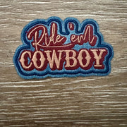 On A Whim Hats Ride 'Em Iron-On Leather Patch