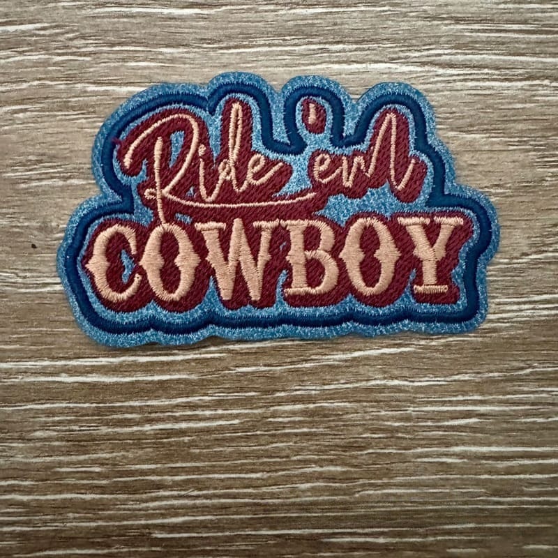 On A Whim Hats Ride 'Em Iron-On Leather Patch