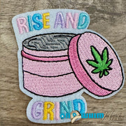 On A Whim Hats Rise and Grind Iron-On Patch