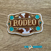 On A Whim Hats Rodeo Embroidered Iron-On Patch