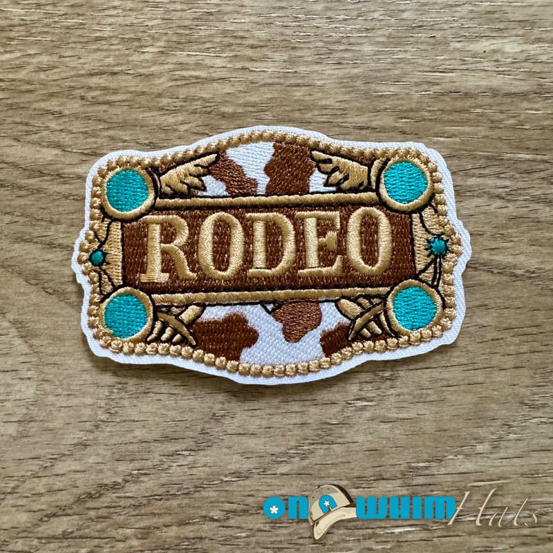 On A Whim Hats Rodeo Embroidered Iron-On Patch