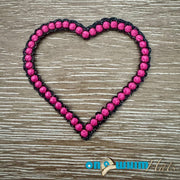 On A Whim Hats Rope Heart - Pink Iron-On Patch