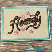 On A Whim Hats Rope Howdy Embroidered Iron-On Patch