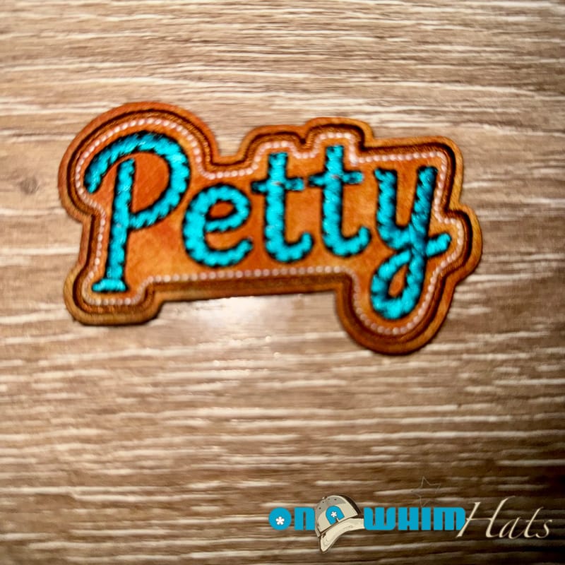 On A Whim Hats Rope Petty Leather Iron-On Patch