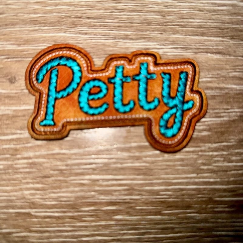 On A Whim Hats Rope Petty Leather Iron-On Patch