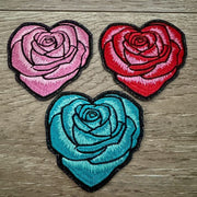 On A Whim Hats Rose Heart Glitter Embroidered Patch