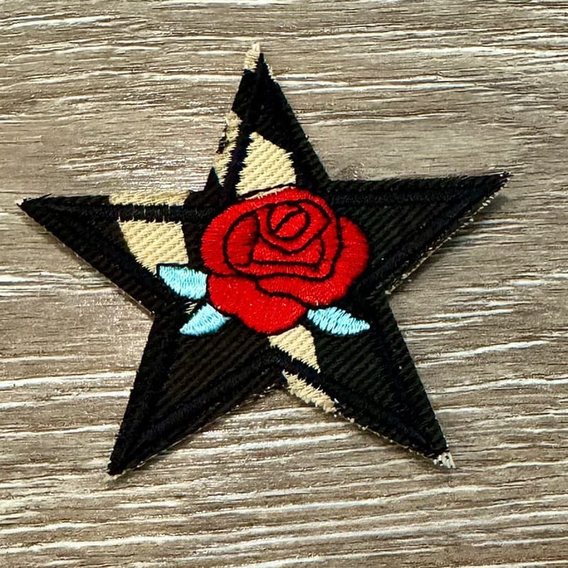 On A Whim Hats Rose Star Embroidered Patch