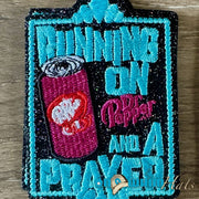 On A Whim Hats Running on Diet Dr Pepper Iron-On Patch