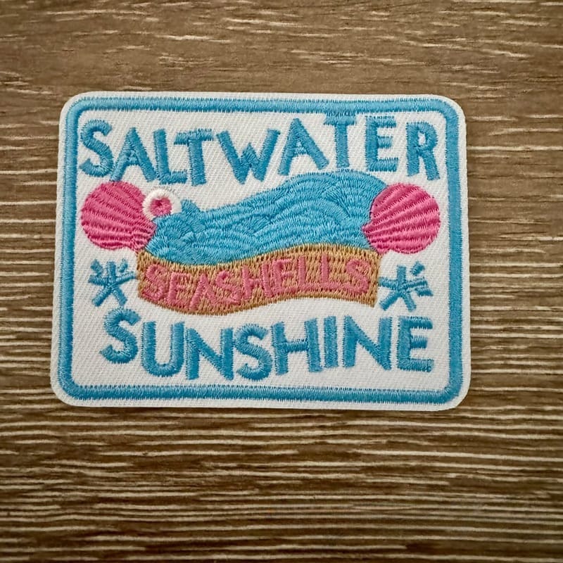 On A Whim Hats Saltwater and Sunshine Iron-On Patch